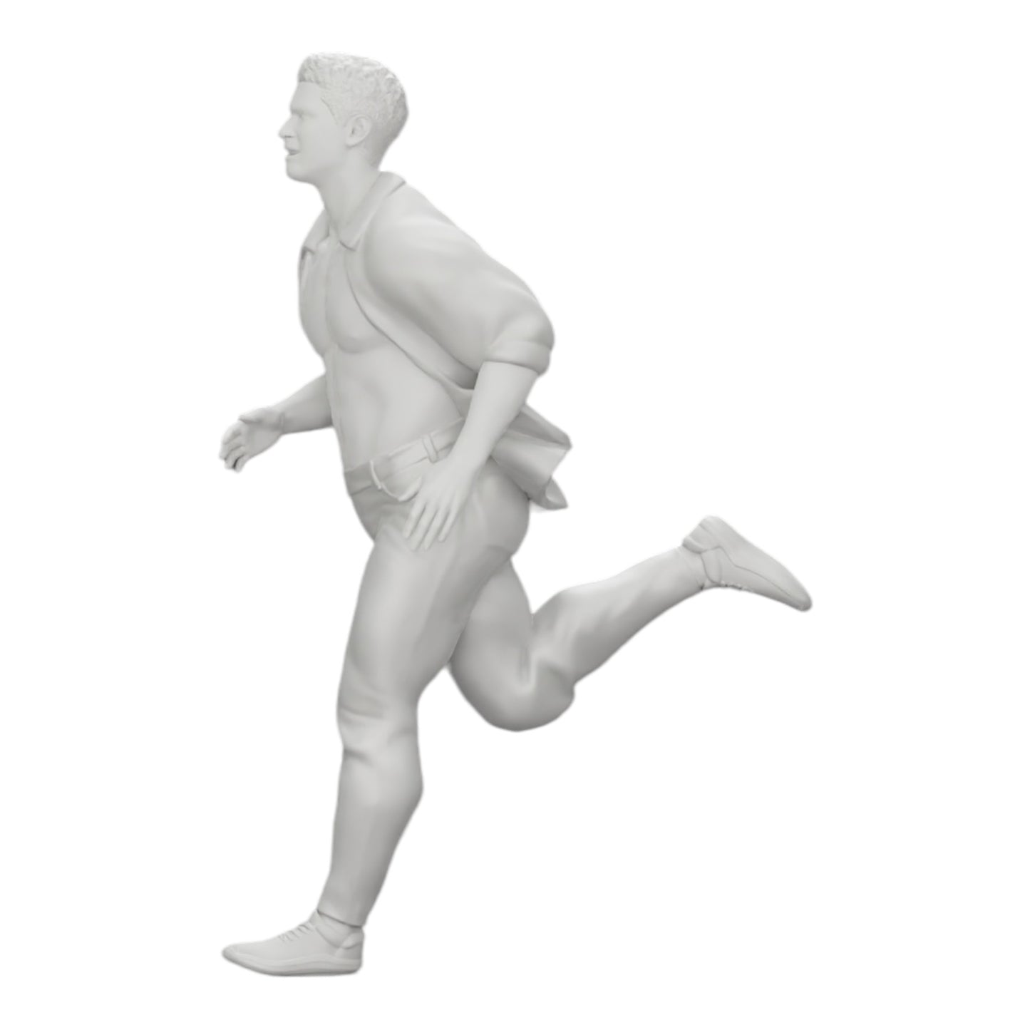Diorama modelbouw productfoto 0: Man in open overhemd vlucht voor zijn arrestatie (Ref Nr. A41)