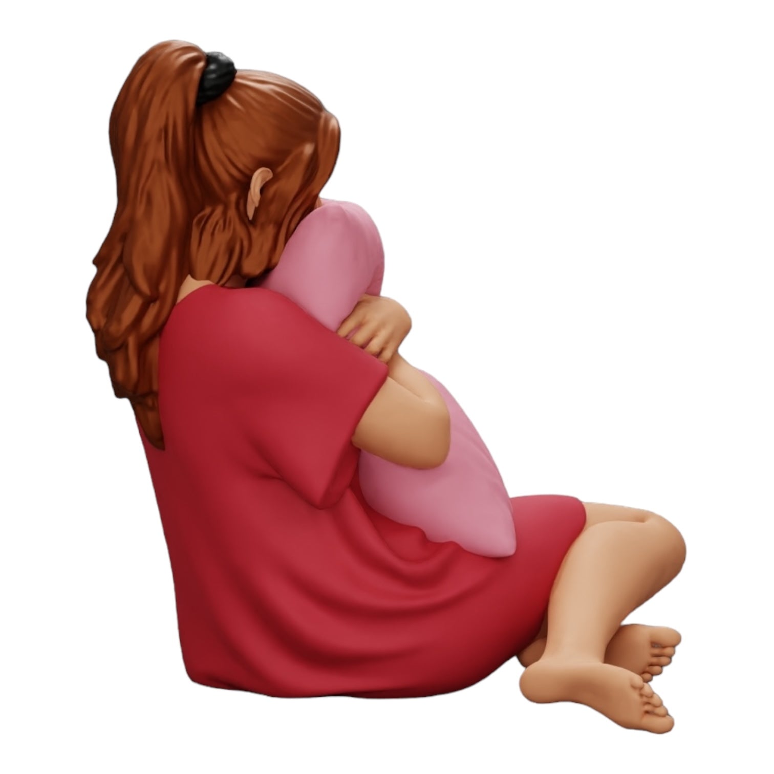 Diorama modelbouw productfoto 0: Meisje kijkt naar horrorfilm en houdt een kussen vast (Ref Nr. A43)