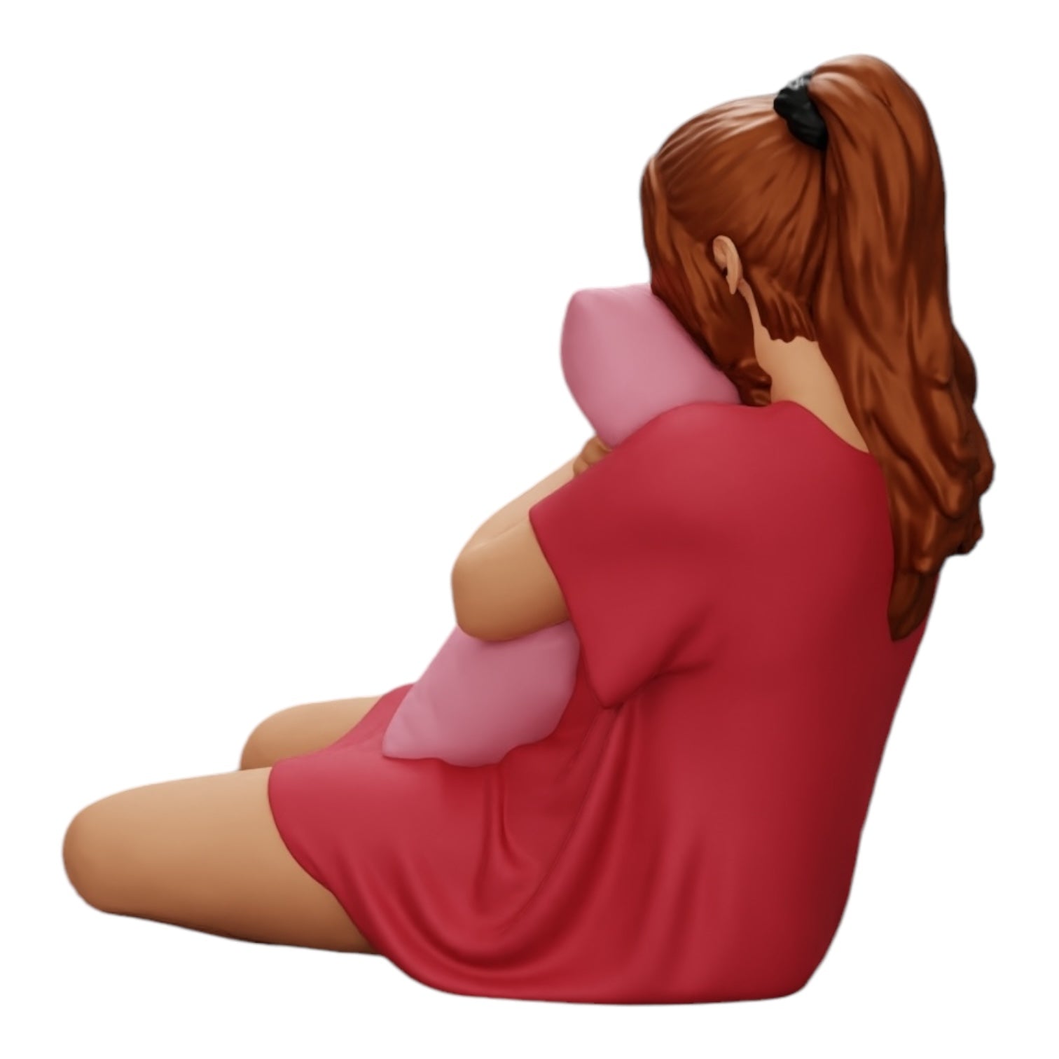 Diorama modelbouw productfoto 0: Meisje kijkt naar horrorfilm en houdt een kussen vast (Ref Nr. A43)