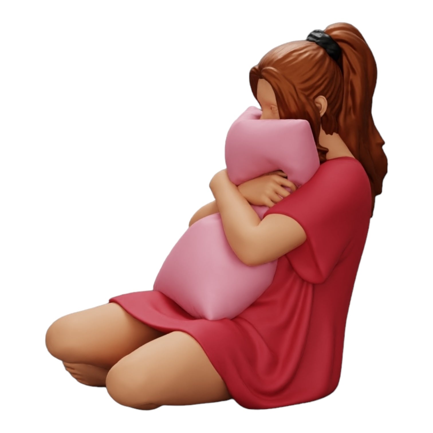 Diorama modelbouw productfoto 0: Meisje kijkt naar horrorfilm en houdt een kussen vast (Ref Nr. A43)