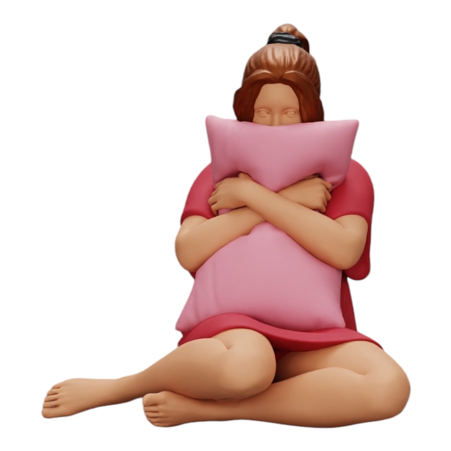 Diorama modelbouw productfoto 0: Meisje kijkt naar horrorfilm en houdt een kussen vast (Ref Nr. A43)