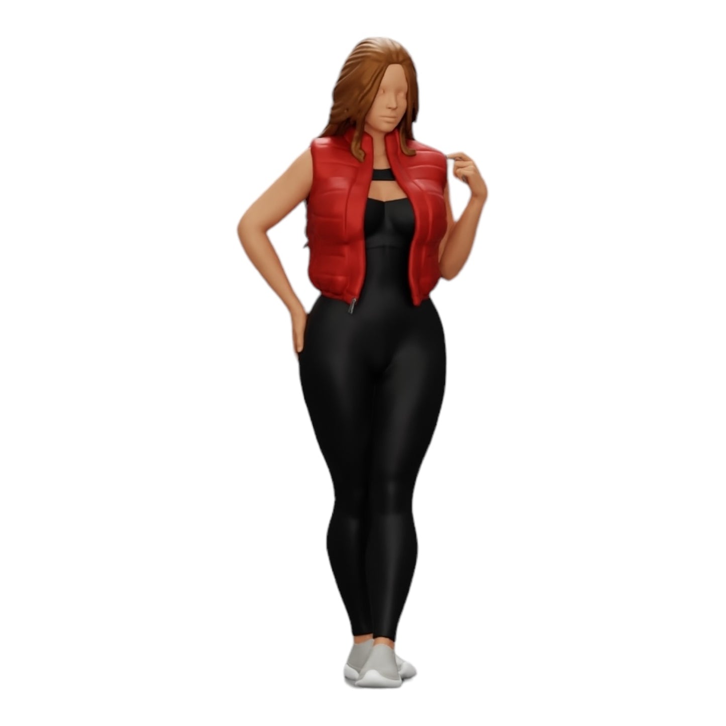 Diorama Modellbau Produktfoto 0: Attraktive Frau mit langen Haaren in Body und offener Weste (Ref Nr. A46)