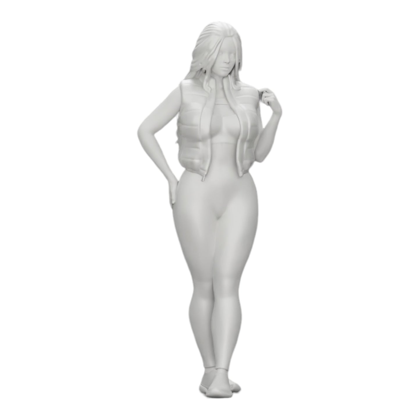Diorama Modellbau Produktfoto 0: Attraktive Frau mit langen Haaren in Body und offener Weste (Ref Nr. A46)