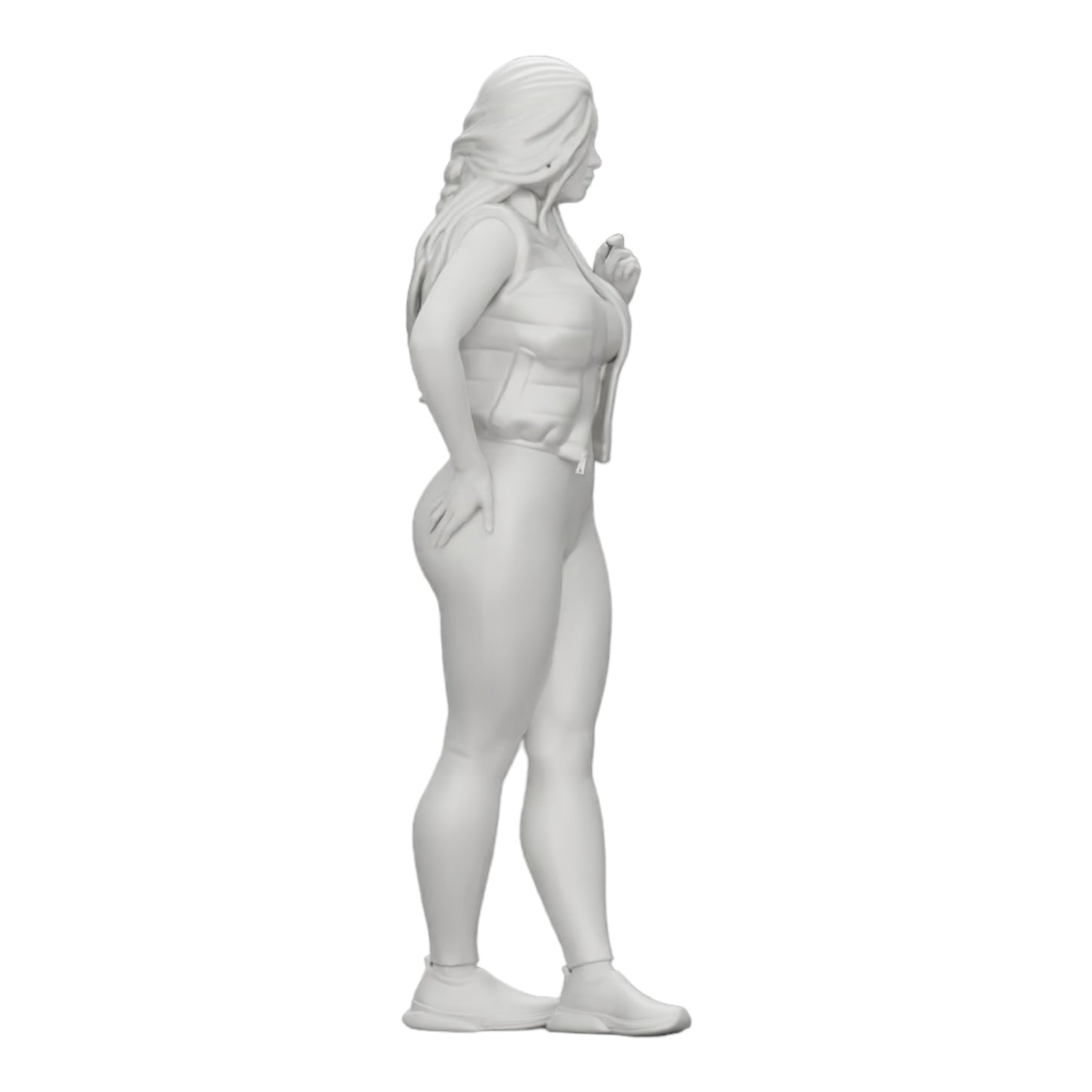 Diorama Modellbau Produktfoto 0: Attraktive Frau mit langen Haaren in Body und offener Weste (Ref Nr. A46)