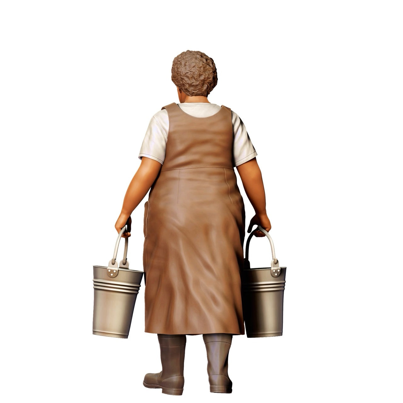 Miniatuurfiguur: Boerin met emmers - Oude landvrouw aan het werk (Nr. 302)