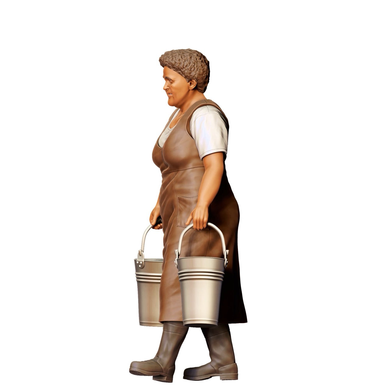 Miniatuurfiguur: Boerin met emmers - Oude landvrouw aan het werk (Nr. 302)
