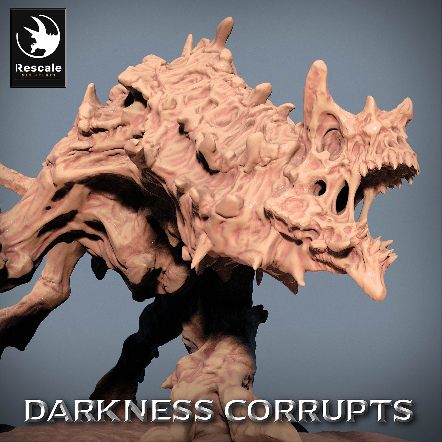 Productafbeelding 4 van 4: Tabletop Miniatuur: Hellehond Hellhound, Demonbeest - loerend Chaosbeest met stekelstaart, Baasmonster (23_07_C4)