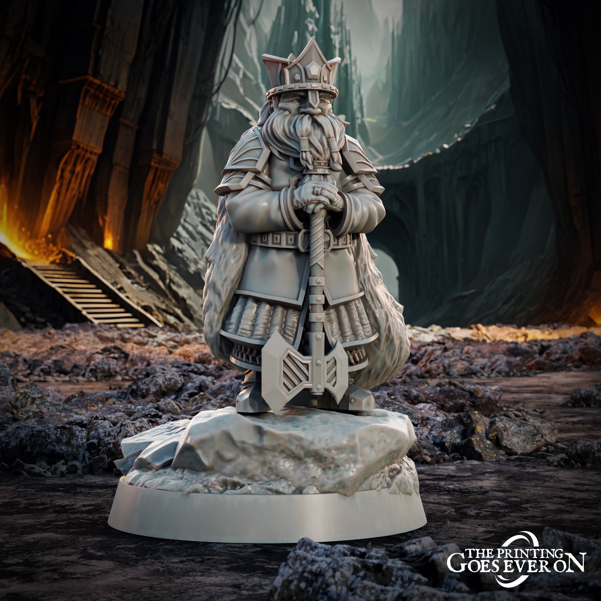 Productfoto Tabletop 28mm The Printing Goes Ever On (TPGEO) 0: Dwergen Koning - Oude Heerser van het Dwergenrijk