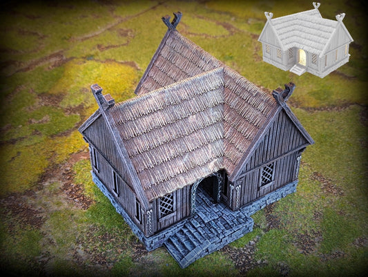 Productfoto Tabletop 28mm terreinstukken, huizen, decoratie en bits van Creation Conquest (CC) 0: Huis van de handelaar - Koninkrijk van Saksen - Middeleeuws dorp van de paardenheren