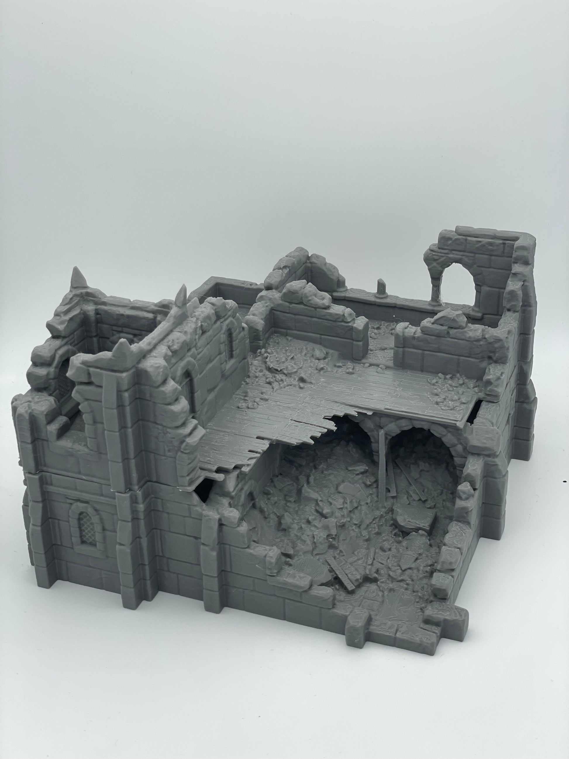 Productfoto Tabletop 28mm The Printing Goes Ever On (TPGEO) 0: Ruïne middeleeuws woonhuis C - Overblijfselen van het gebouw uit het mensenrijk Gonthan