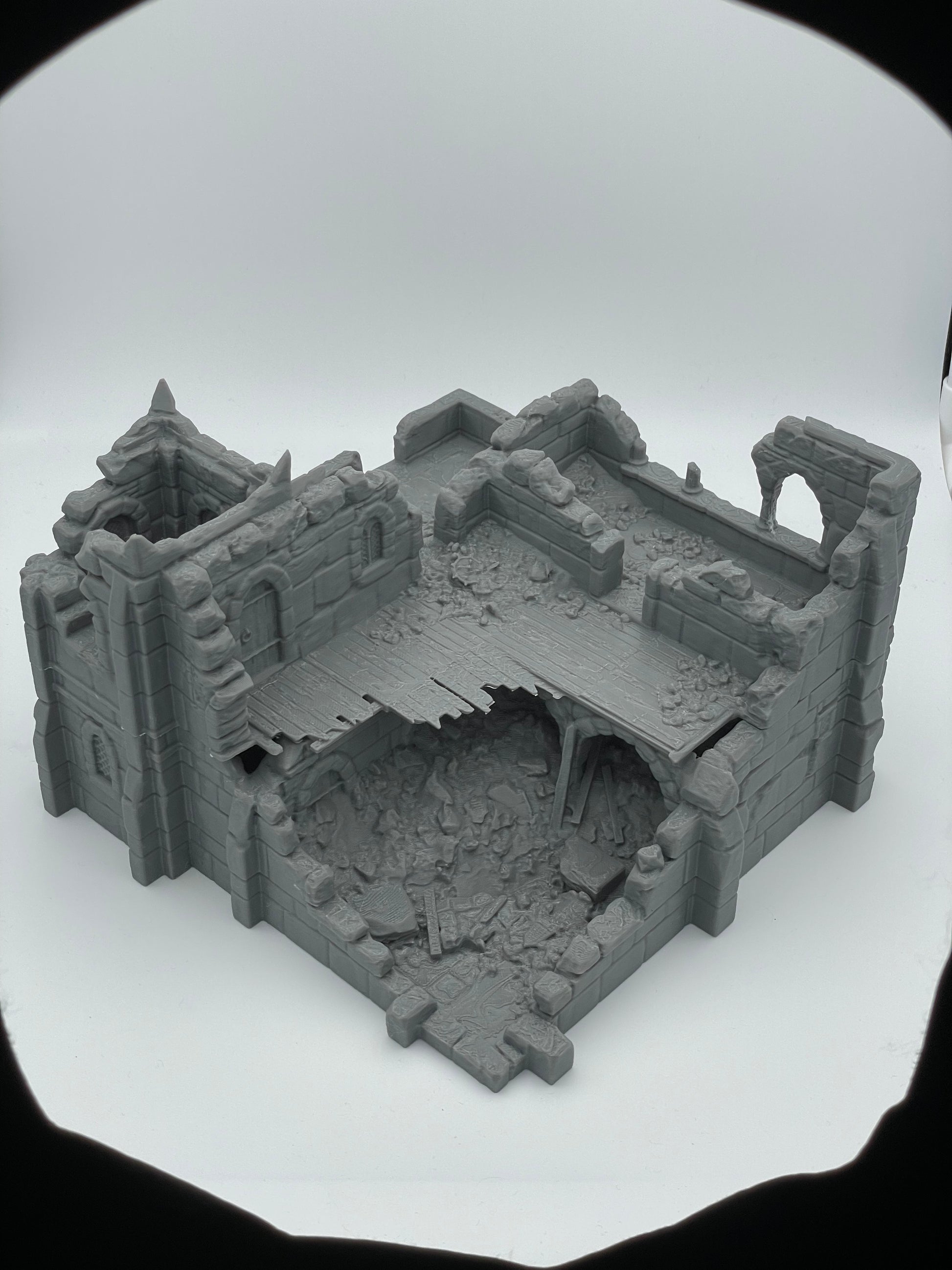 Productfoto Tabletop 28mm The Printing Goes Ever On (TPGEO) 0: Ruïne middeleeuws woonhuis C - Overblijfselen van het gebouw uit het mensenrijk Gonthan