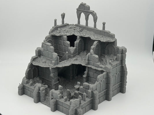 Productfoto Tabletop 28mm The Printing Goes Ever On (TPGEO) 0: Warenhuis Ruïnes Ivory City - Gebouw Koninkrijk Gonthan - Warehouse Tabletop Terrain