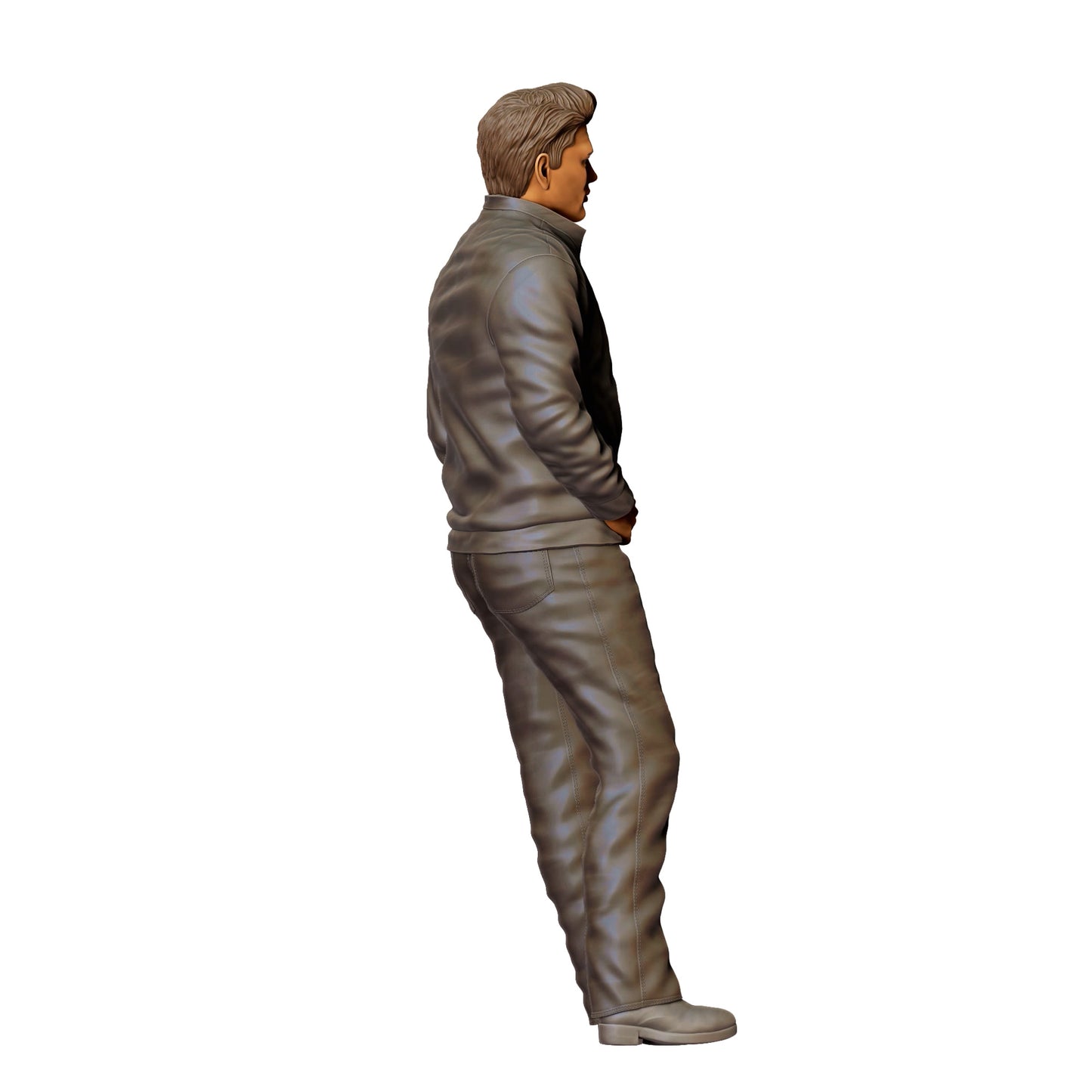 Mann im Lederlook mit T-Shirt – Figur mit cooler Körperhaltung (Ref. Nr. 408)