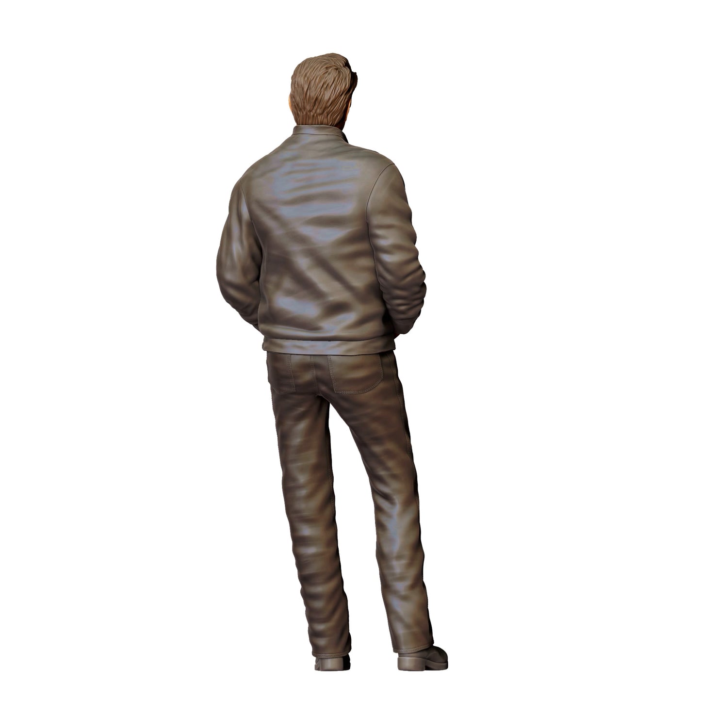 Mann im Lederlook mit T-Shirt – Figur mit cooler Körperhaltung (Ref. Nr. 408)