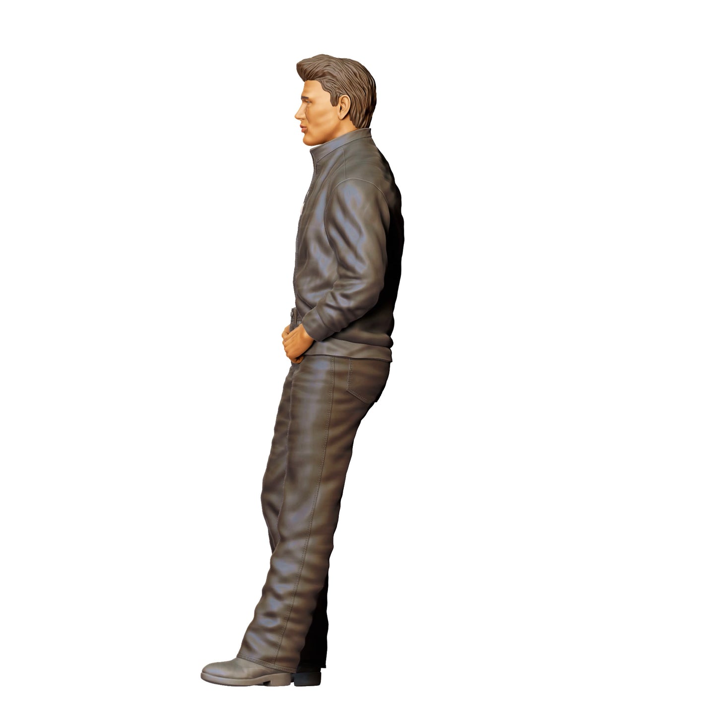 Mann im Lederlook mit T-Shirt – Figur mit cooler Körperhaltung (Ref. Nr. 408)