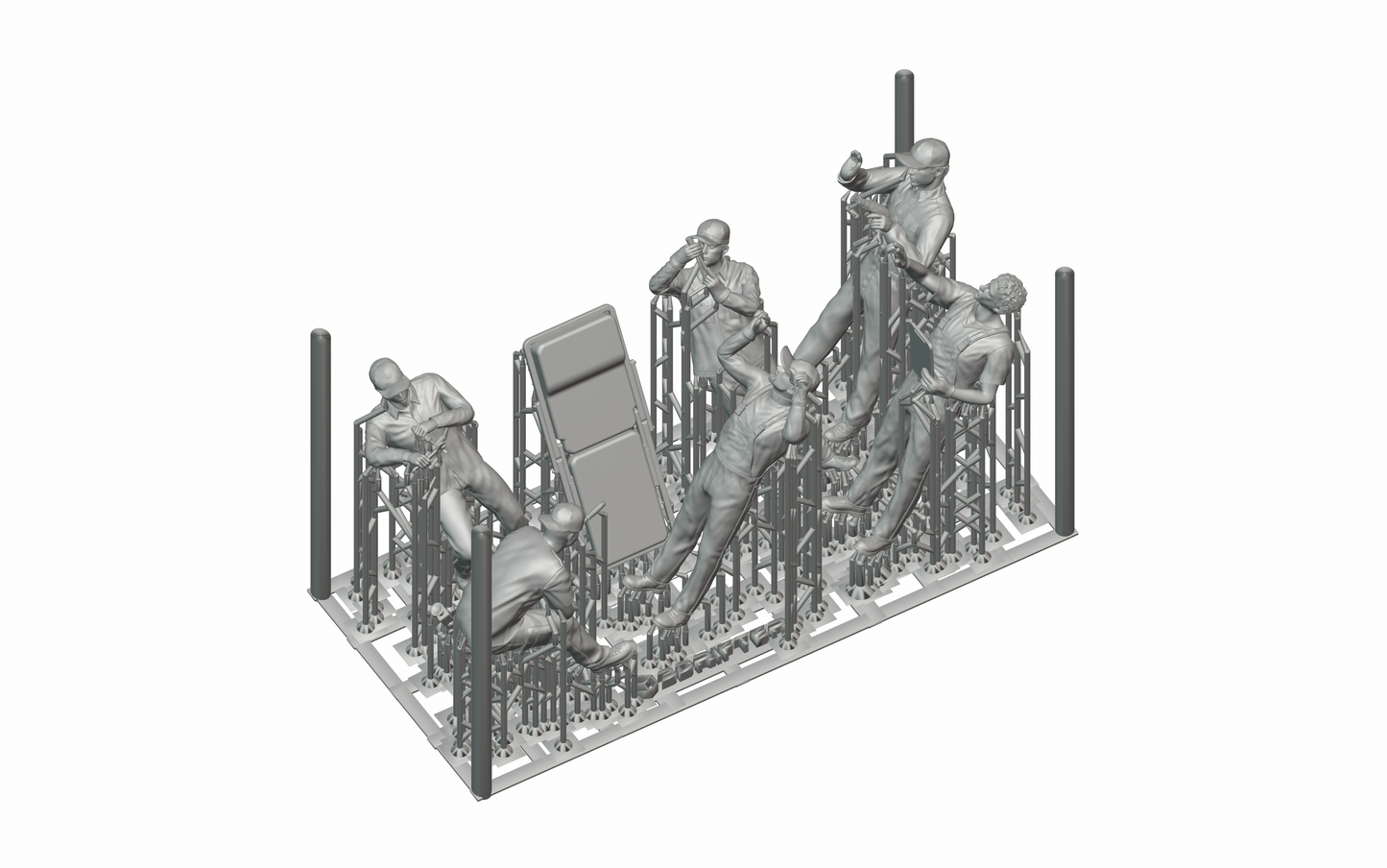 Productfoto diorama en modelbouw miniatuurfiguur: Mechanicus set, 6 figuren