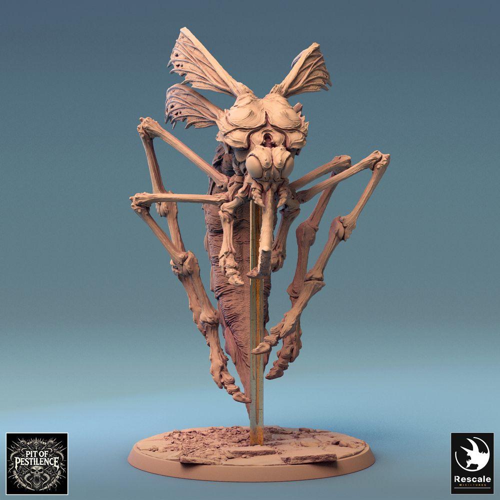 Productfoto Tabletop 28mm Lord of the Print (LotP) 0: Tabletop Miniatuur: Demonische Reuzemug / Bloedmug Dravon Hover, vliegend insectenmonster, zwermheerser baas (24_08_E4)