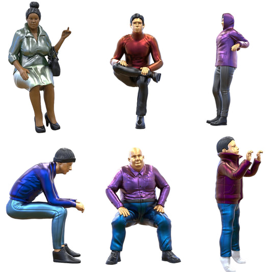 Productfoto Diorama en modelbouw miniatuurfiguur: Toeschouwer Set 2, 6 figuren