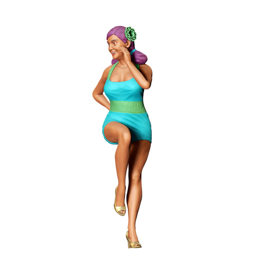 Diorama Modelbouw Productfoto 0: PinUp Meisje F - Mooie Dame Zittend (Ref. Nr. 394)