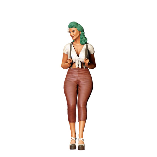 Diorama modelbouw productfoto 0: PinUp Girl B - Mooie dame leunend in retro stijl (Ref. Nr. 383)