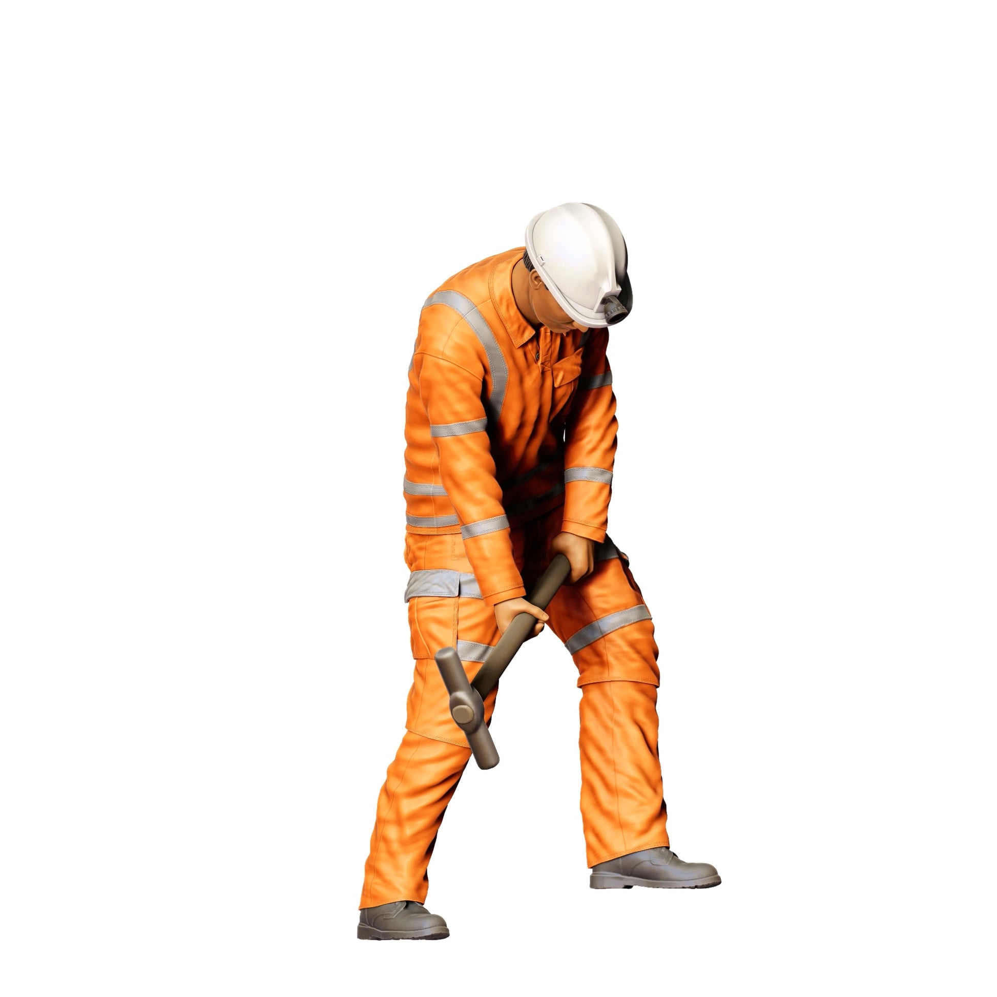 Diorama modelbouw productfoto 0: Arbeider aan het spoor met hamer - Spoorwerker/Bouwvakker A (Ref. Nr. 387)