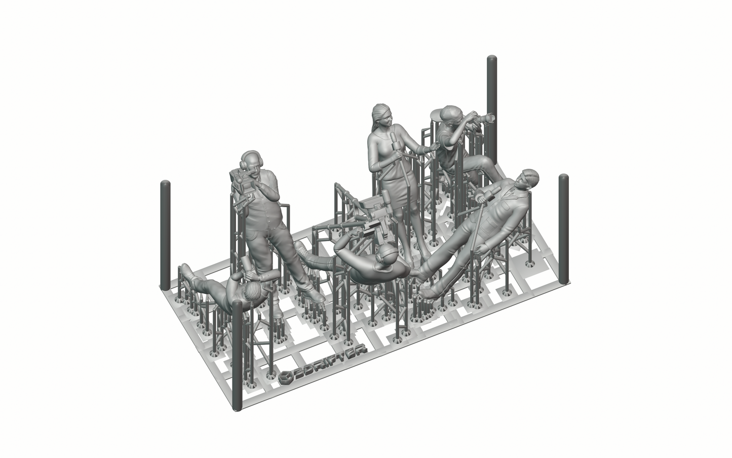 Productfoto diorama en modelbouw miniatuur figuur: Reporter set, 6 figuren