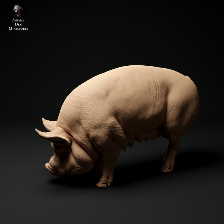 Productfoto Dierfiguur Diorama, Modelbouw: 0: Boerderij Dierfiguren: Varkens grazen - Berkshire Varken