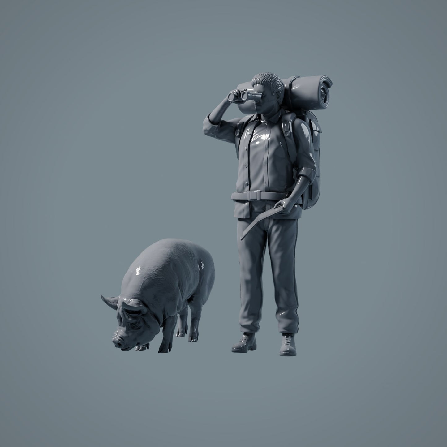 Boerderij Dier Figuren: Varkens grasend - Berkshire Pig (a036)
