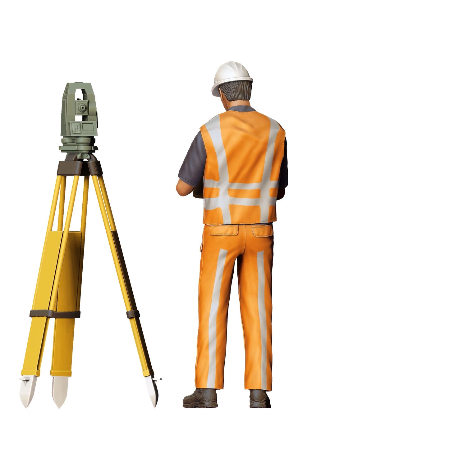 Productfoto 0: Straatwerker met statief: Landmeter op de bouwplaats
