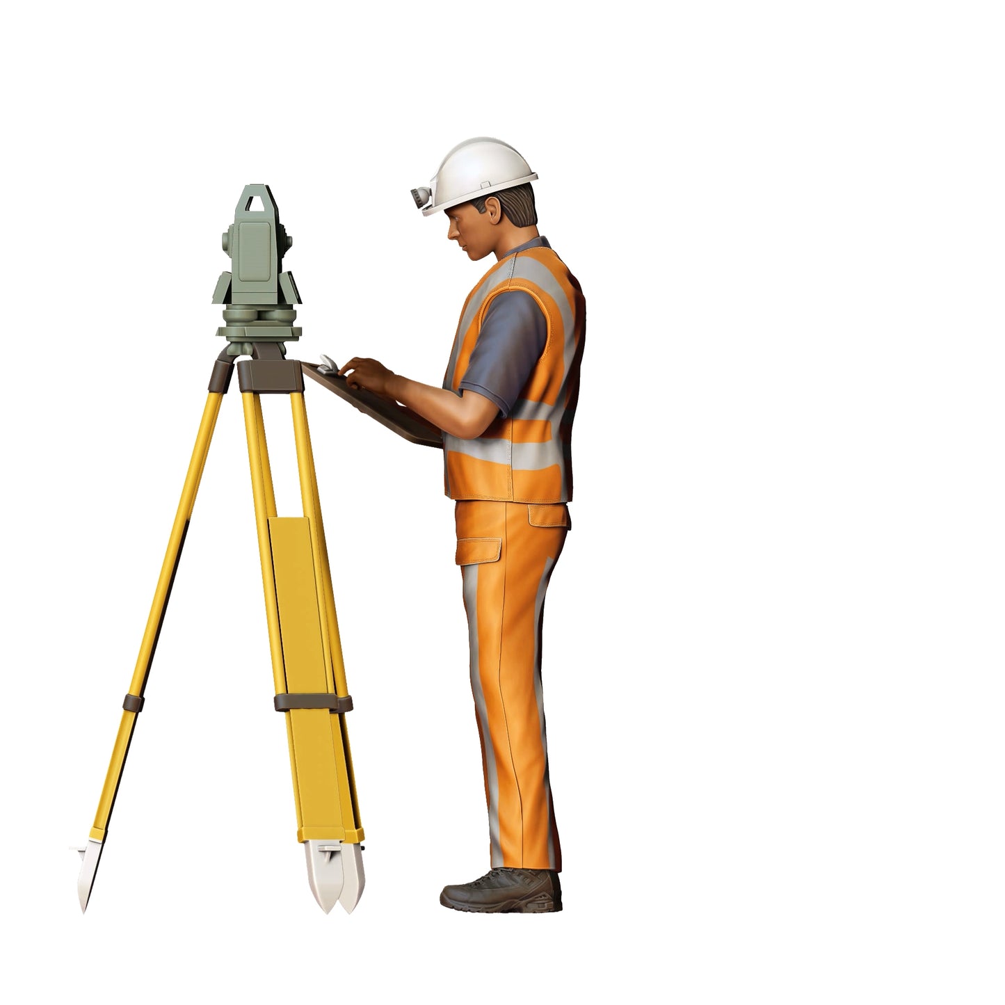 Productfoto 0: Straatwerker met statief: Landmeter op de bouwplaats