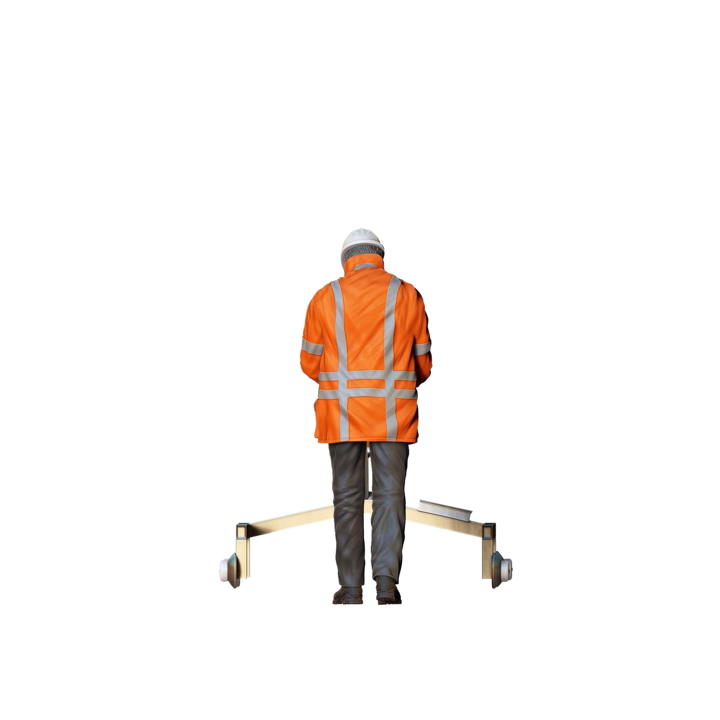 Productfoto 0: Wegenwerker met meetwagen: Landmeter op de bouwplaats