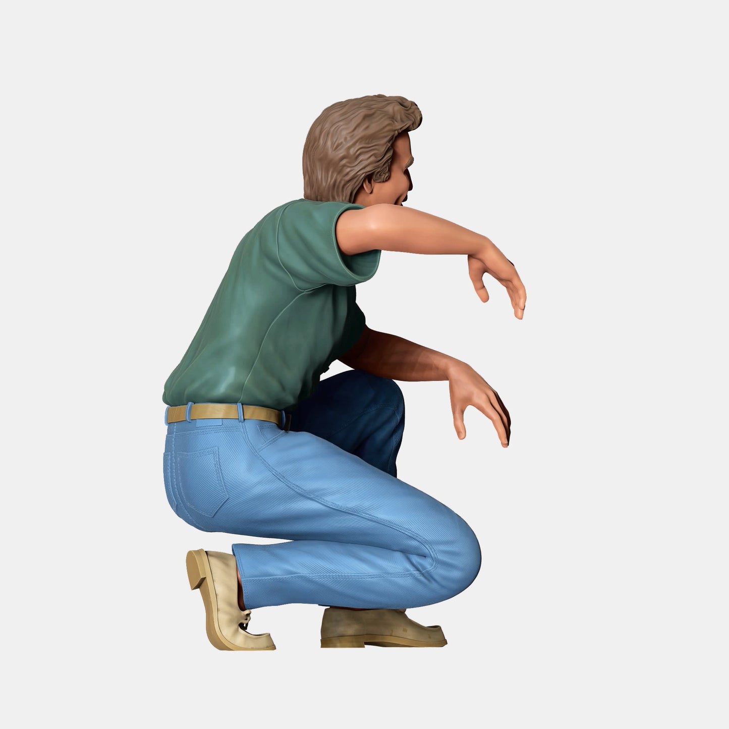 Productfoto Diorama en modelbouw miniatuurfiguur: Zittende man in jeans: Coole gast