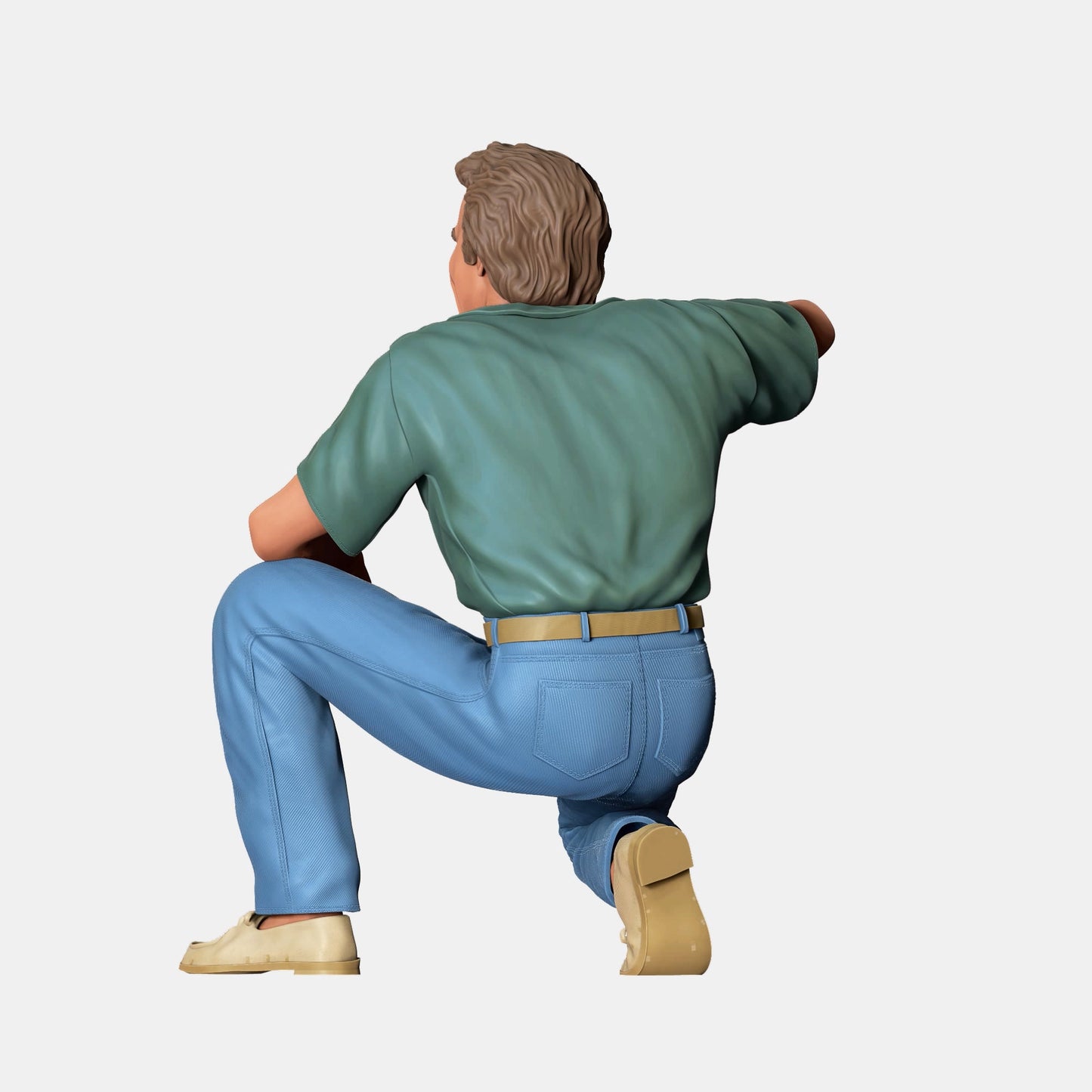 Productfoto Diorama en modelbouw miniatuurfiguur: Zittende man in jeans: Coole gast