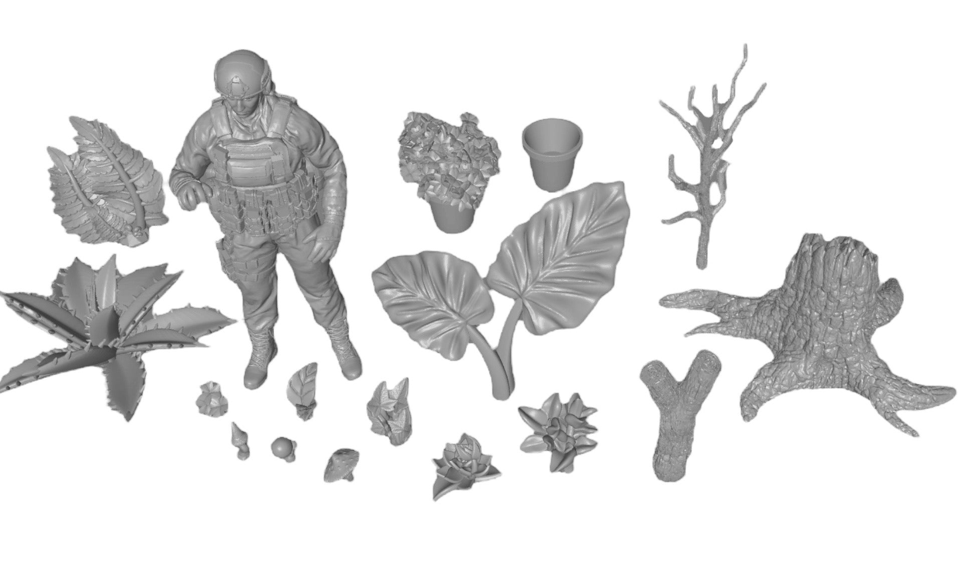 Productfoto diorama en modelbouw decoratie, accessoires: 0: Planten en gewassen: 10 puntige paddenstoelen