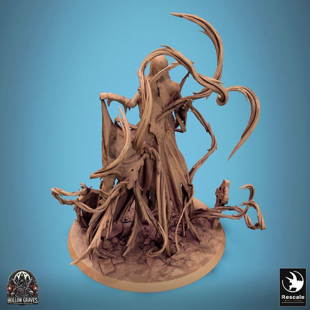 Productfoto Tabletop 28mm Lord of the Print (LotP) 0: Tabletop Miniatuur: Wraakzuchtige Banshee / Wraith - ondode tovenares met doornenwapen (24_10_H)