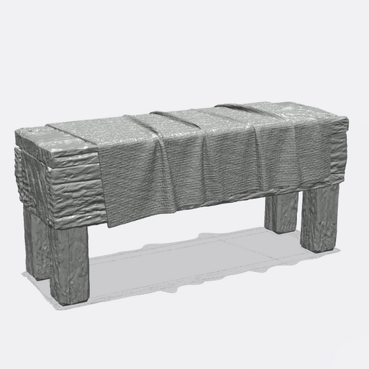 Productfoto Miniatuur Meubels, Inrichting Diorama en Modelbouw 0: In de Keuken: Eettafel gedekt voor keuken of eetkamer (Ref. 47D)