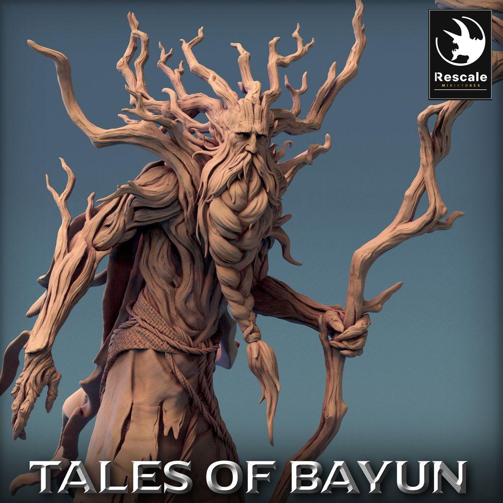 Productfoto Tabletop 28mm Lord of the Print (LotP) 0: Tabletop Miniatuur: Lechy / Leshy, Bosgeest-Druïde, Hainwächter, Dryadenvorst met Staf en Uil (24_01_P)