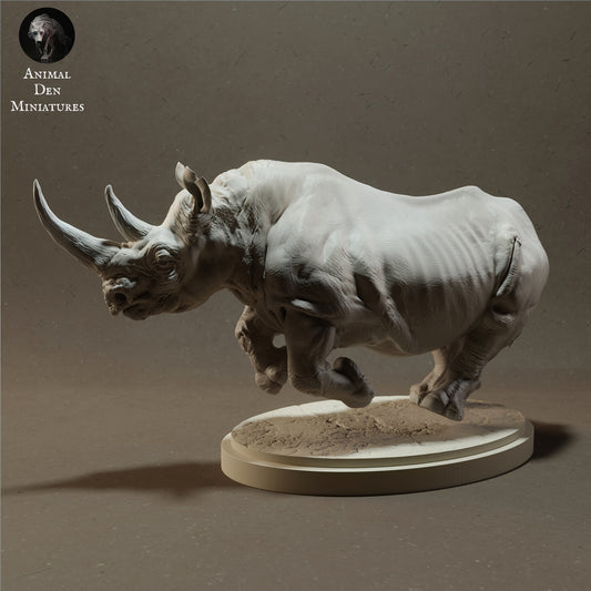 Productfoto Dier Figuur Diorama, Modelbouw: 0: Afrikaanse Neushoorn agressief - Dieren van de Savanne