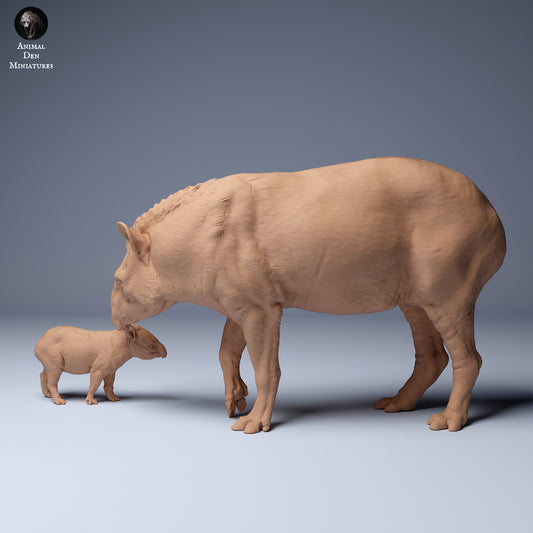 Productfoto Dierfiguur Diorama, Modelbouw: 0: Tapir moeder en jong: Dieren uit Zuid-Amerika
