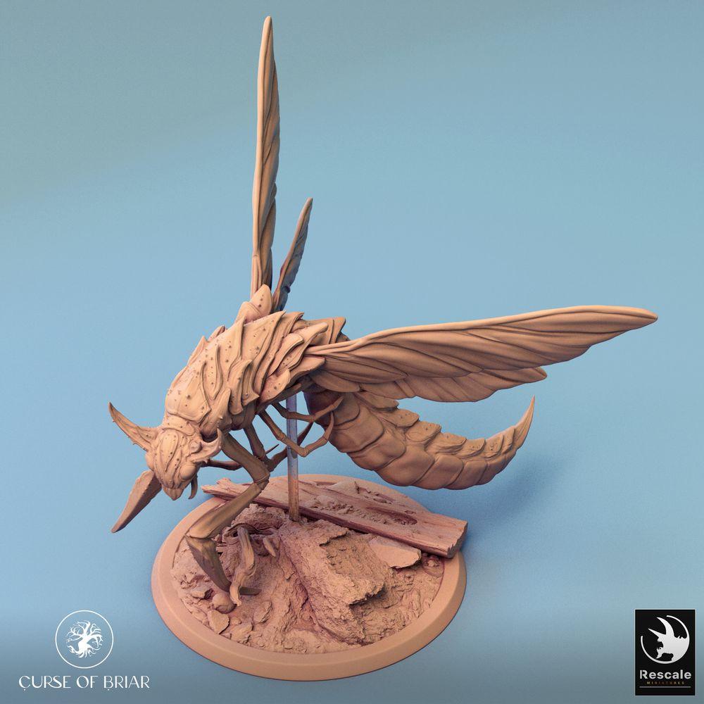 Productfoto Tabletop 28mm Lord of the Print (LotP) 0: Tabletop Miniatuur: Reusachtige Wesp, Mantide Beest, insectachtige Vliegend Monster, Zwermkoningin in Sturzvlucht - Skycutter (24_07_E6)