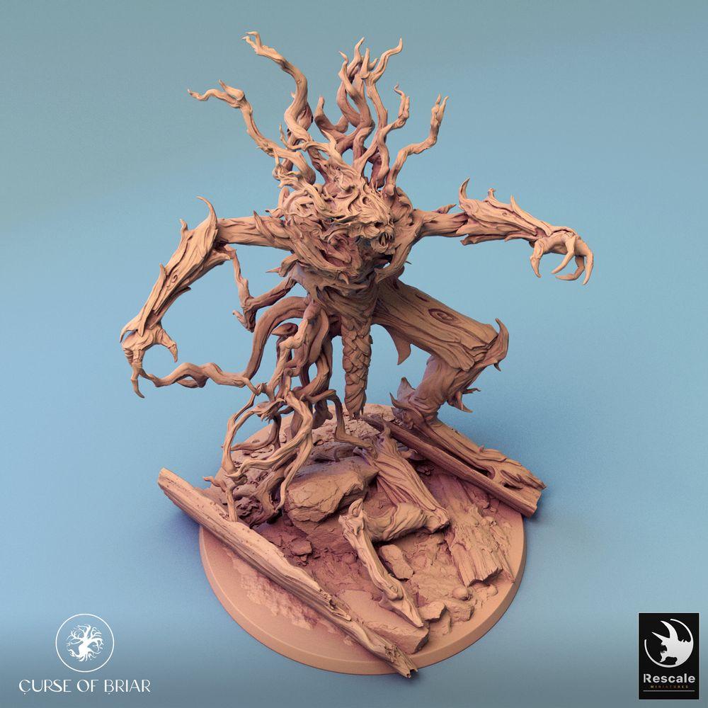 Productfoto Tabletop 28mm Lord of the Print (LotP) 0: Tabletop figuur: Bosgeest Doornkolos - woedende plantencreatuur, natuurgolem, rankenmonster, baasmonster (24_07_C5)