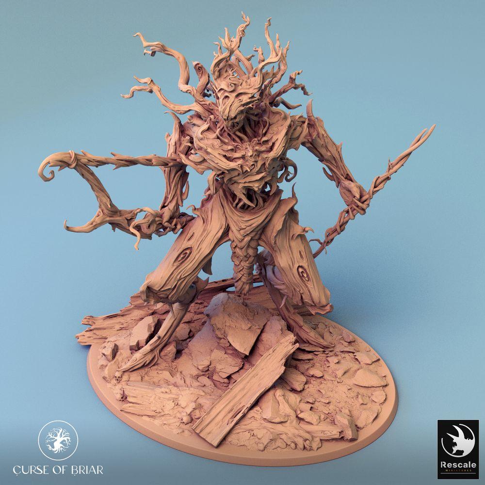 Produktfoto Tabletop 28mm Lord of the Print (LotP) 0: Tabletop Miniatur: Waldgeist, Wurzelgolem, Dornenwächter mit Speer (24_07_C7)