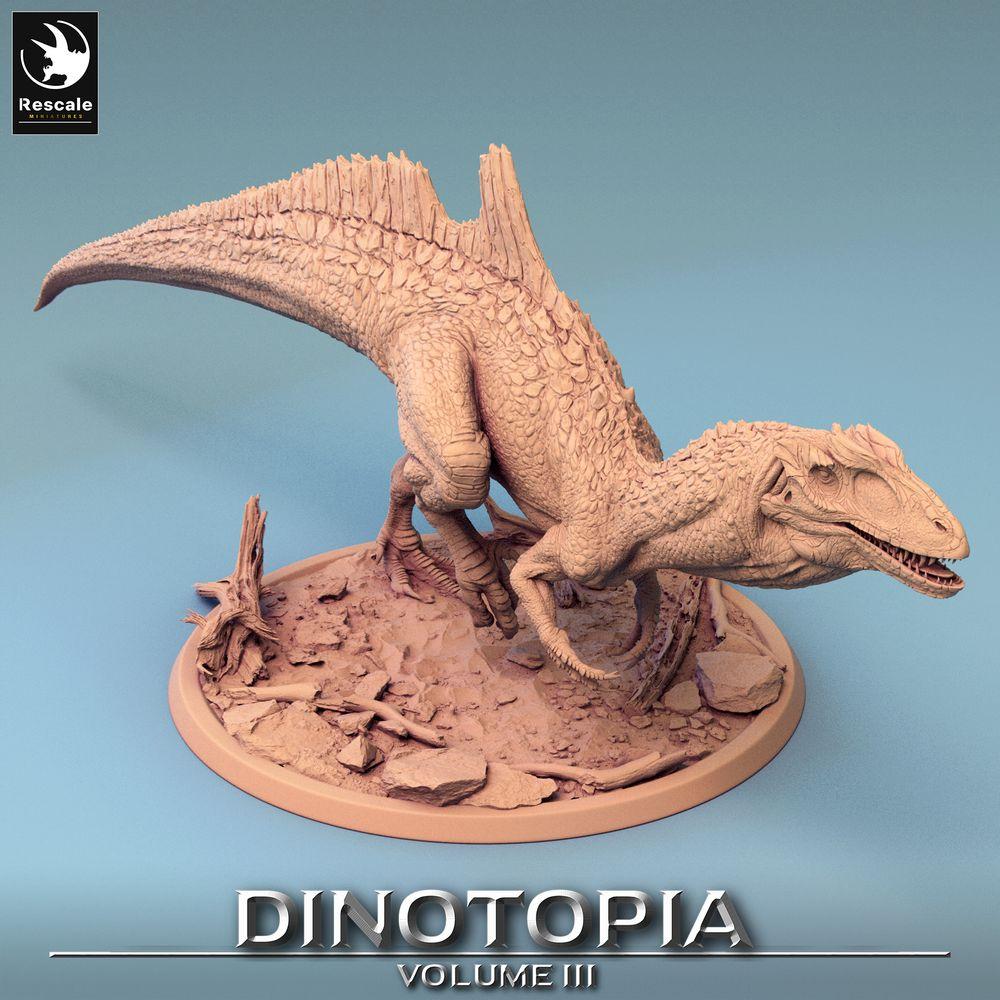 Productfoto Tabletop 28mm Lord of the Print (LotP) 0: Tabletop Miniatuur: Concavenator Roofdinosaurus, Raptor-Beest, Prehistorisch Monster in Stormaanval (24_06_C7)