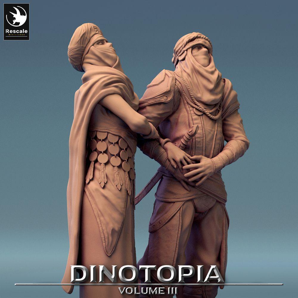 Productfoto Tabletop 28mm Lord of the Print (LotP) 0: Fantasy Figuren Set: Woestijnnomaden Leiderspaar, Karavaanwachters Duo, Duinverkenners (24_06_E29)