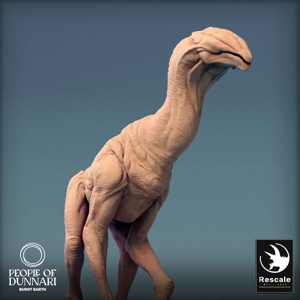 Productfoto Tabletop 28mm Lord of the Print (LotP) 0: Tabletop Miniatuur: Sandstepper Woestijnloper in Galop, Steppenbeest, Hagedis-Rijdier, Alien-Wezen (24_03_J1)