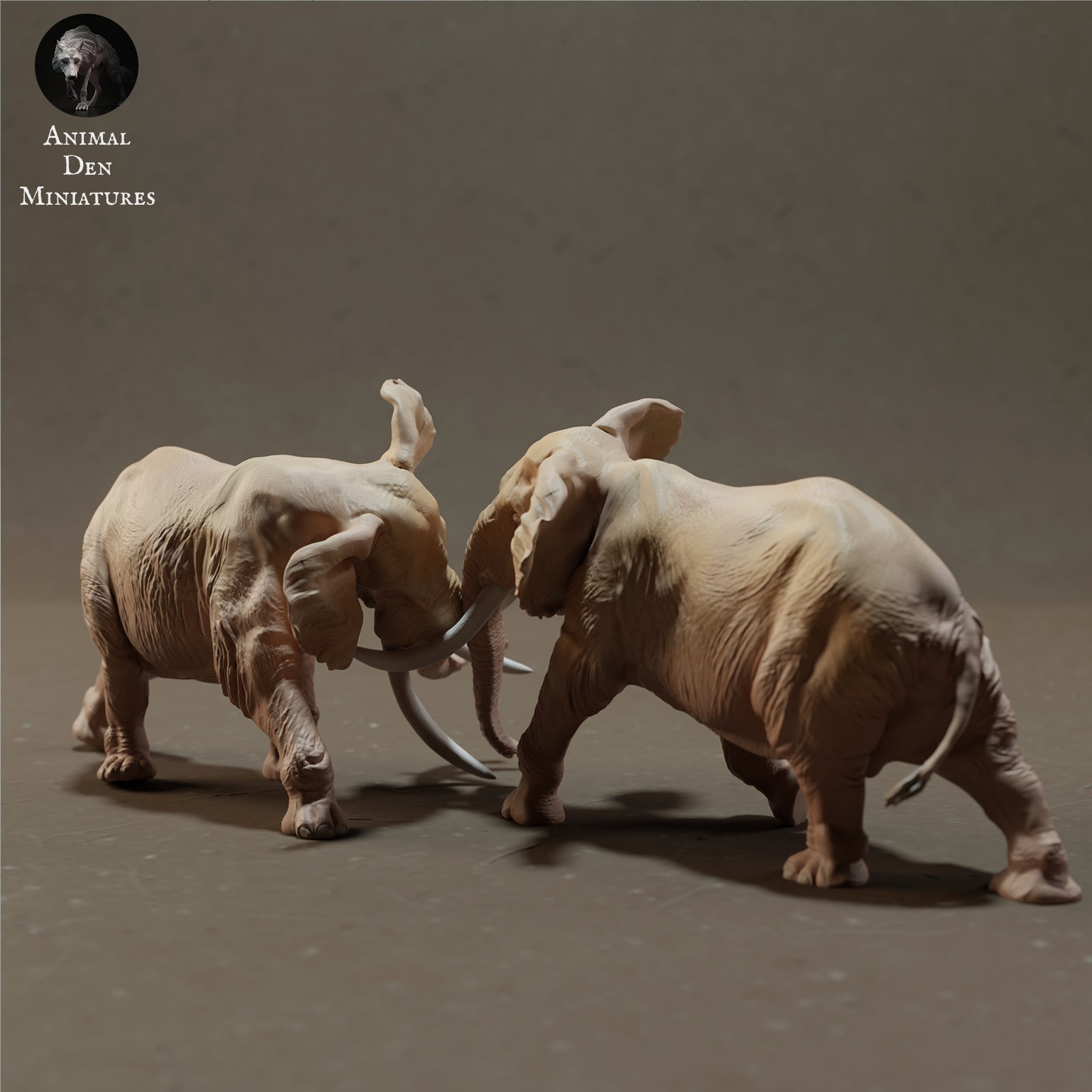 Productfoto Dierfiguur Diorama, Modelbouw: 0: Afrikaanse Olifanten Stieren vechtend - Dieren van de Savanne