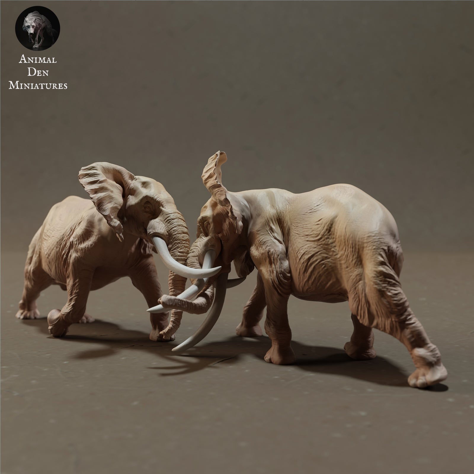Productfoto Dierfiguur Diorama, Modelbouw: 0: Afrikaanse Olifanten Stieren vechtend - Dieren van de Savanne