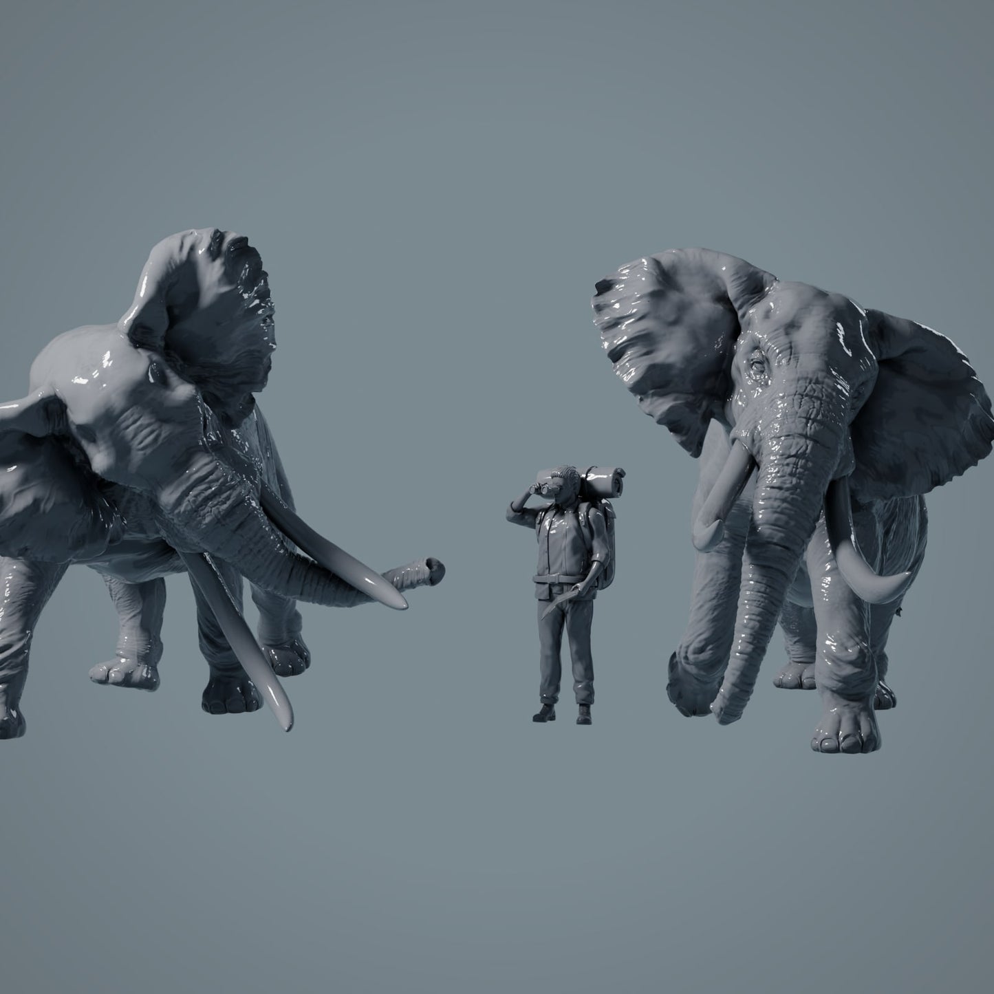 Afrikaanse Olifanten Stieren Vechtend - Dieren van de Savanne (23_02_02)