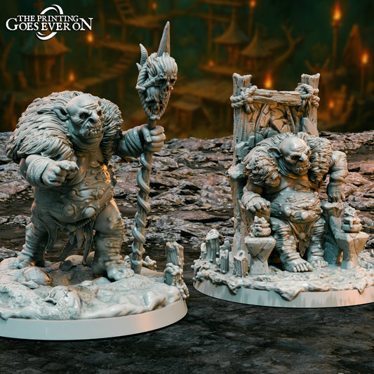 Productfoto Tabletop 28mm The Printing Goes Ever On (TPGEO) 0: Goblin Koning - Heerser van de Grottenbewoners - Hoofd van de Goblins