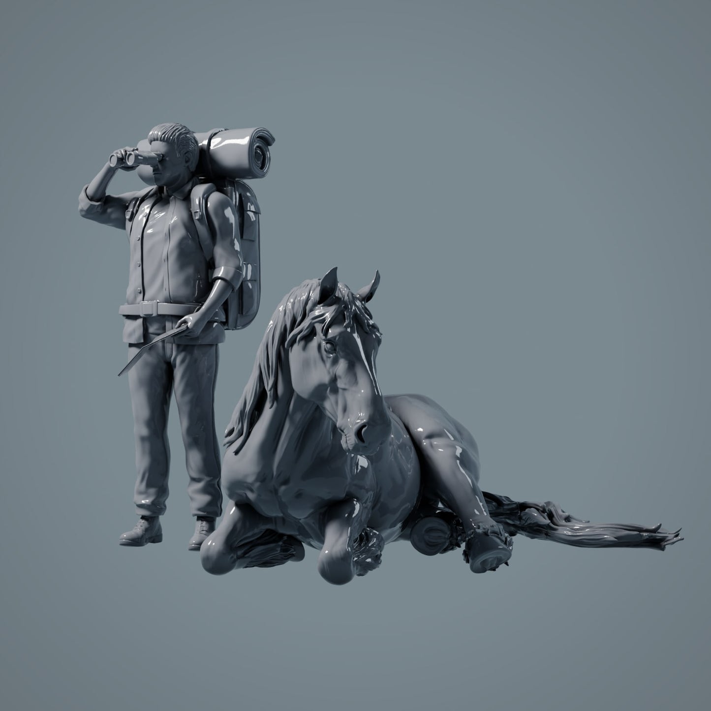 Boerderij Dier Figuur: liggend Paard, Merrie - Suffolk Punch (a013)